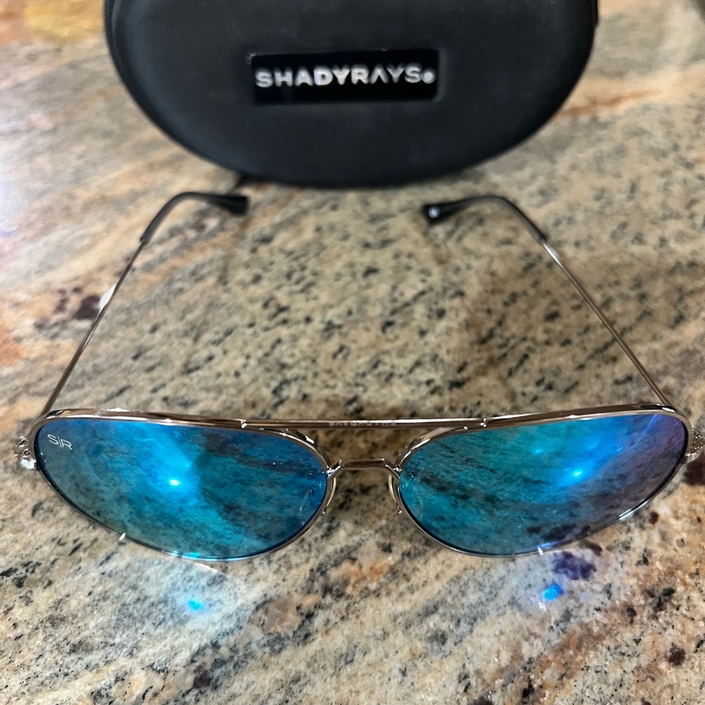 Shady Rays Blue Mirrored Aviator Sunglasses